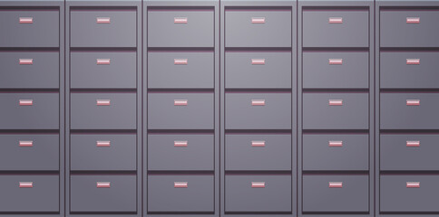 Office cabinet and document data archive storage folders for files business administration concept flat illustration.	
