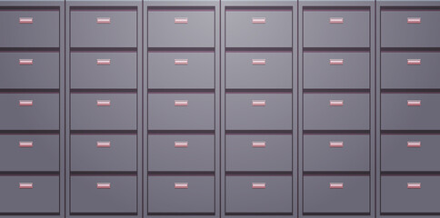 Obraz premium Office cabinet and document data archive storage folders for files business administration concept flat illustration. 