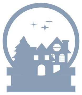 recommend clip art: Christmas snow globe silhouette 