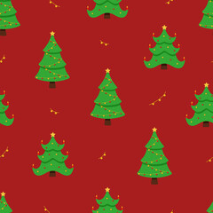 Seamless Christmas tree pattern. Background vector concept of winter and new year.