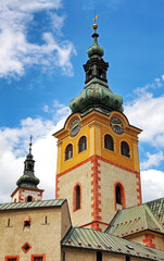 Fototapeta na wymiar Tower of church in city Banska Bytrica at Slovakia