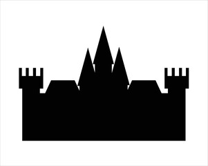Fototapeta premium vector icon design of a black castle which is usually synonymous with halloween day or the abode of dracula or vampires