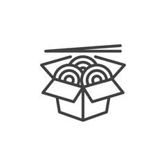 Chinese noodles line icon