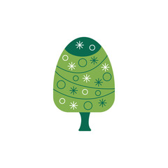 Сhristmas trees, vector, simple flat illustration, cute, minimalism, green