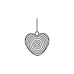 Christmas tree toy, line art, simple minimalistic design, black and white