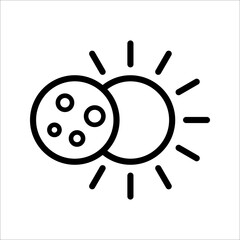 Solar eclipse Icon. Climate and Meteorology icons, widget icons. Vector Illustration on white background