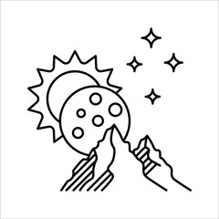 Solar eclipse Icon. Climate and Meteorology icons, widget icons. Vector Illustration on white background