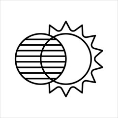 Solar eclipse Icon. Climate and Meteorology icons, widget icons. Vector Illustration on white background