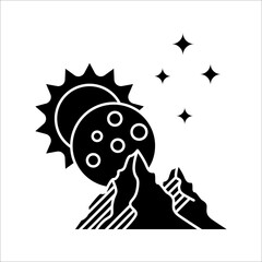 Solar eclipse Icon. Climate and Meteorology icons, widget icons. Vector Illustration on white background