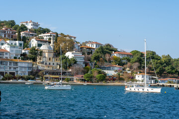Fototapeta na wymiar Heybeliada island . Istanbul. Turkey. 11 12 2022. Heybeliada or Heybeli Ada is the second largest of the Prince Islands in the Sea of Marmara, near City. Turjkish name: Adalar.