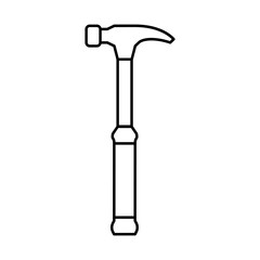claw hammer tool line icon vector illustration