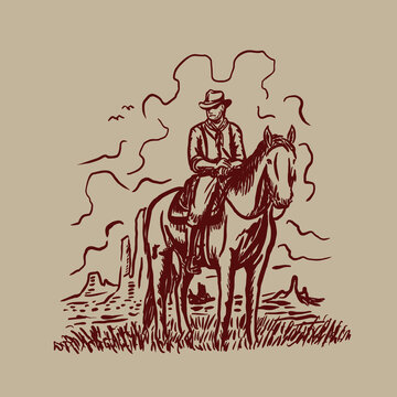 cowboy illustration casually