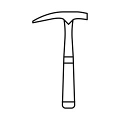 prospectors hammer tool line icon vector illustration
