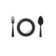 fork spoon plate cutlery icon set