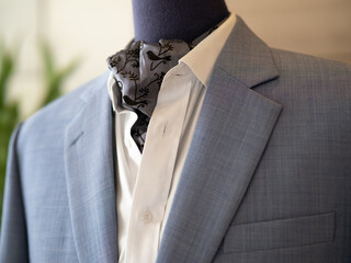 Close up of suit bespoke tailor and detail