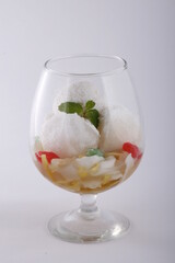 Buko (coconut) sherbet in a glass