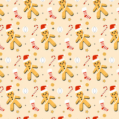 seamless pattern with kids for christmas gift card background illustrated