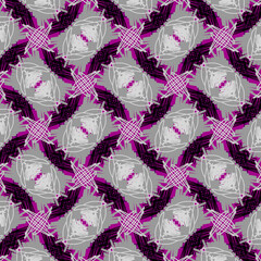 Abstract white-gray-black doodles on a bright pink purple background Scribble fashion trend