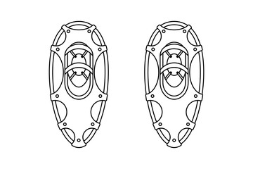 Snowshoes in the style of line art
