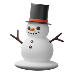 3D Christmas Decorative, Snowman, PNG IMAGE