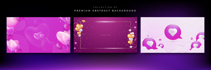 Valentine christmas new year 3d design background with love heart shaped balloon. Vector illustration, greeting banner, card, wallpaper, flyer, poster, brochure, wedding invitation