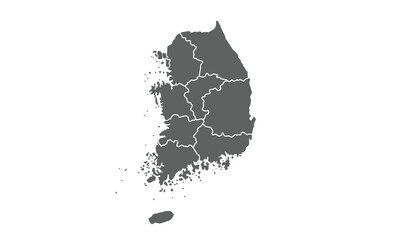 South Korea isolated on white background.