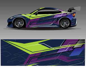 Car wrap decal design vector, custom livery race rally car vehicle sticker and tinting
