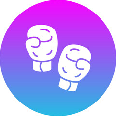Boxing Glove Gradient Circle Glyph Inverted Icon