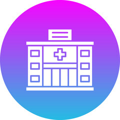 Hospital Gradient Circle Glyph Inverted Icon