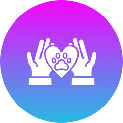 Obraz premium Animal Care Gradient Circle Glyph Inverted Icon