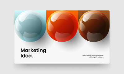 Simple site screen vector design illustration. Unique 3D spheres front page layout.