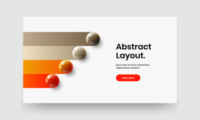 Vivid book cover vector design template. Creative realistic spheres presentation layout.