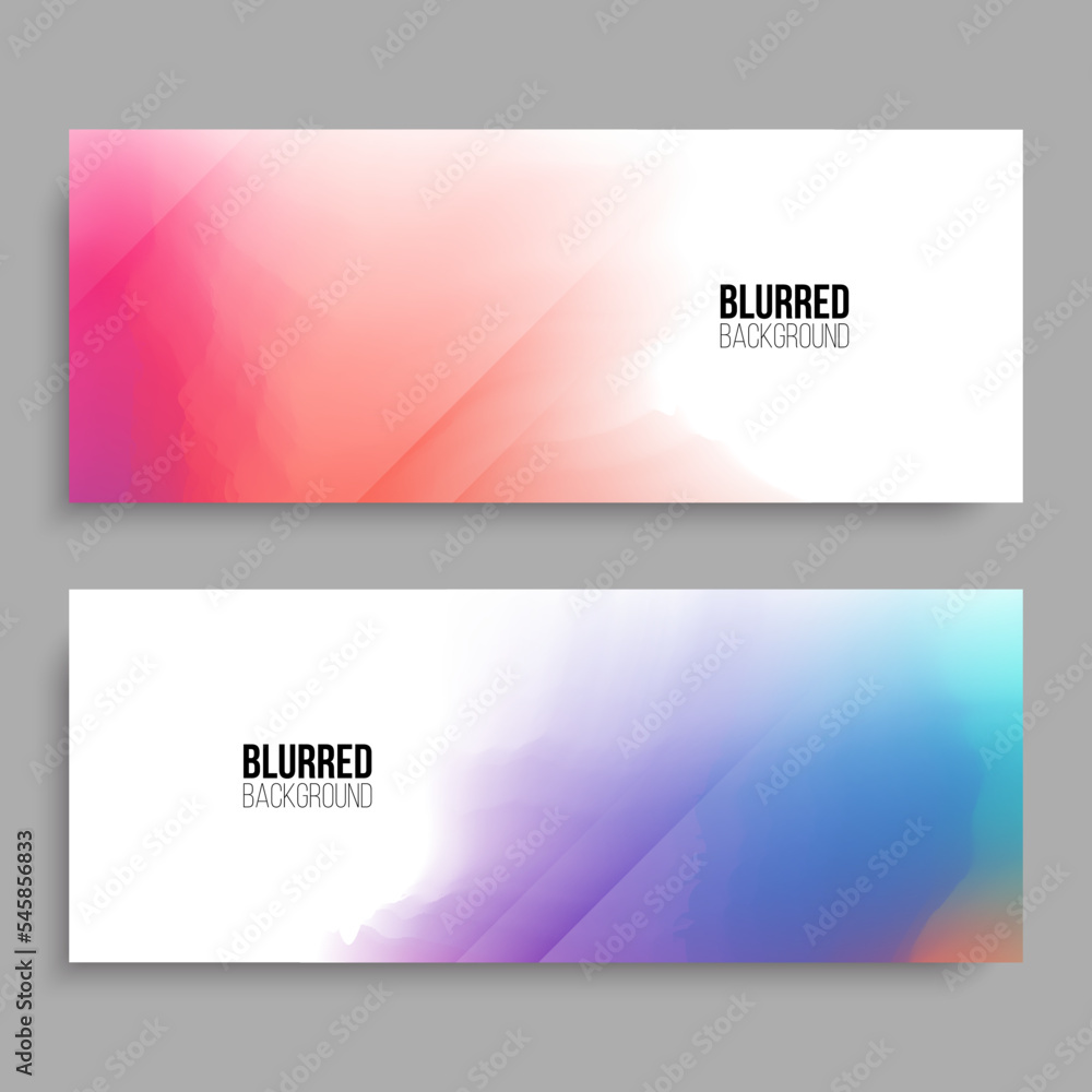 Aufkleber horizontal banners. set of blurred backgrounds with multicolored soft light color gradients and dyna