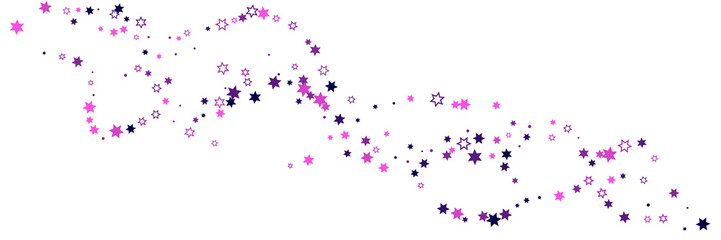 Falling confetti stars. Blue and pink stars on a white background. Festive background. Abstract texture on a white background. Design element. Vector illustration, eps 10.