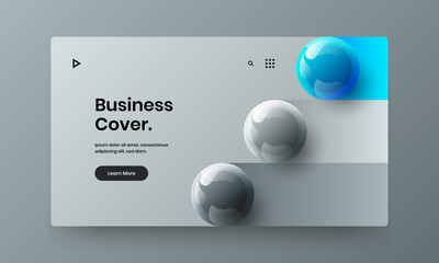 Vivid 3D balls company identity layout. Multicolored corporate brochure vector design concept.