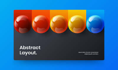 Multicolored realistic balls site screen concept. Bright horizontal cover design vector illustration.