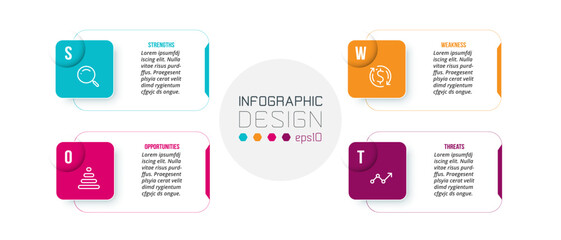 Business concept infographic template with swot analysis.