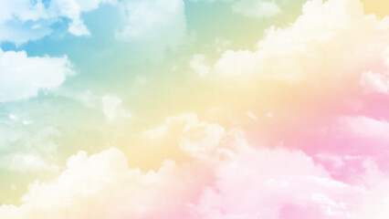 Plakat Pastel sky with white cloud closeup