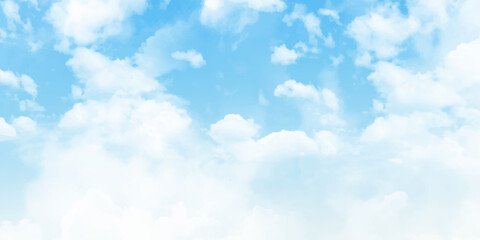 Using tool for drawing white cloud on blue sky, Vector illustrator