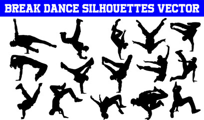Break Dance Silhouettes Vector | Break Dance SVG | Clipart | Graphic | Cutting files for Cricut, Silhouette
 - obrazy, fototapety, plakaty