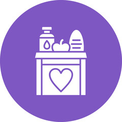 Food Donation Multicolor Circle Glyph Inverted Icon