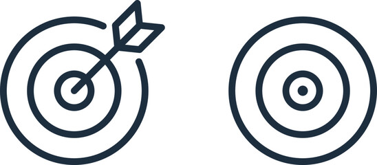 Target, Aim, Goal icons. Editable line vector symbol gun sight graphic.