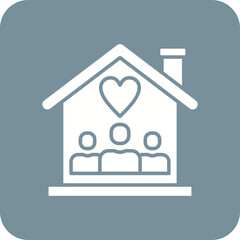 Shelter Multicolor Round Corner Glyph Inverted Icon