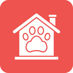 Animal Shelter Multicolor Round Corner Glyph Inverted Icon