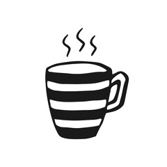 Cup mug. Hand drawn vector illustration.