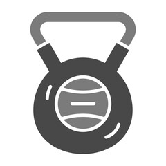 Kettlebell Greyscale Glyph Icon