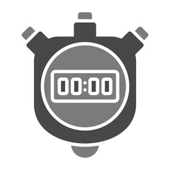 Stopwatch Greyscale Glyph Icon