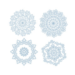 Set of winter openwork decorative snowflakes.