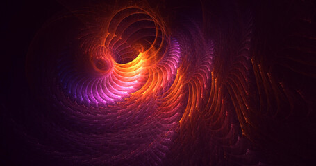 3D rendering abstract multicolor fractal light background