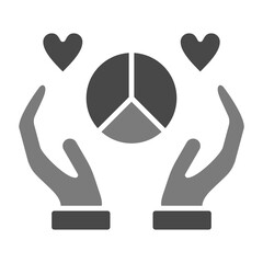 Peace Greyscale Glyph Icon